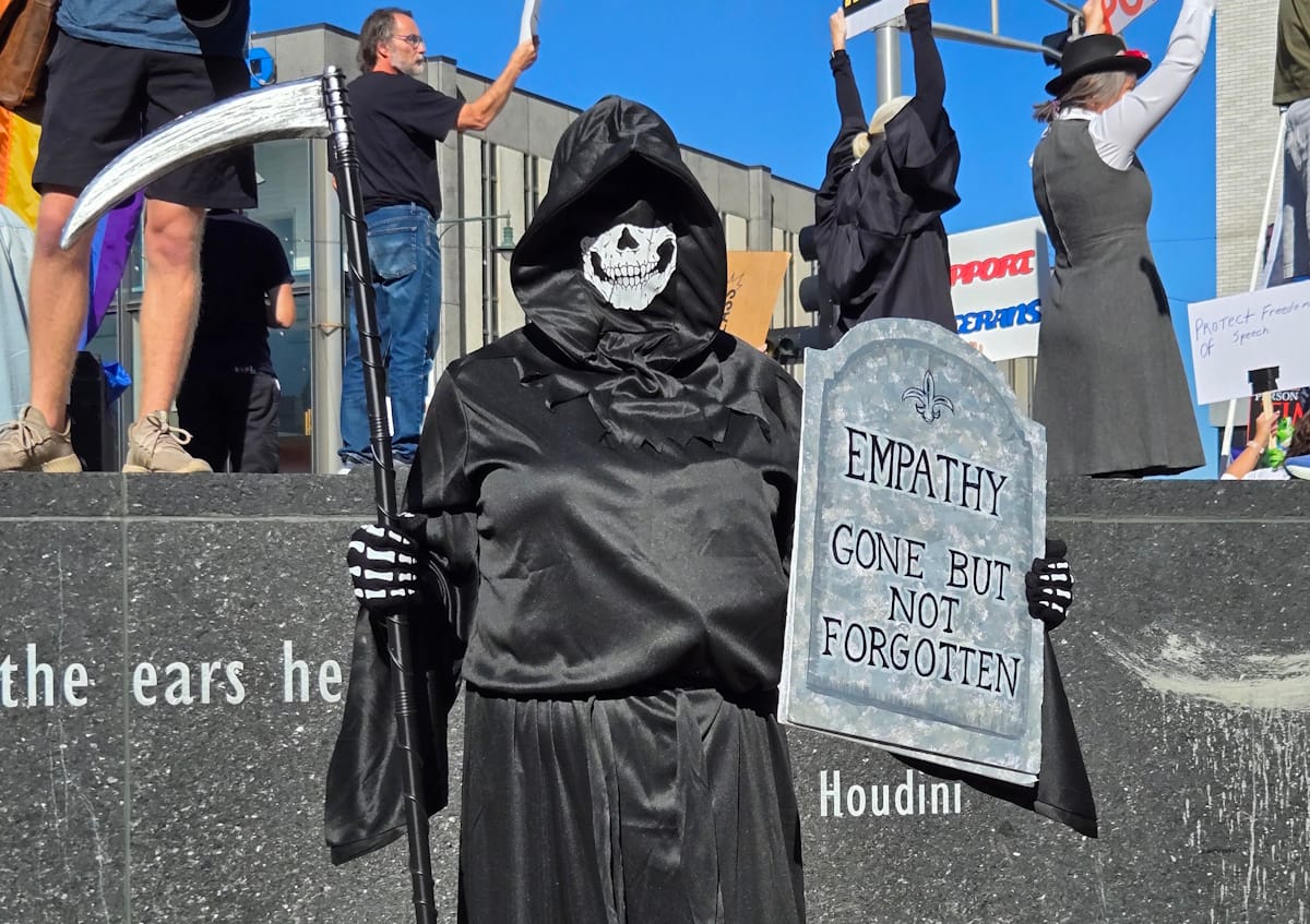 Democracy, freedom from tyranny at top of protesters' list of concerns at No Kings Rally