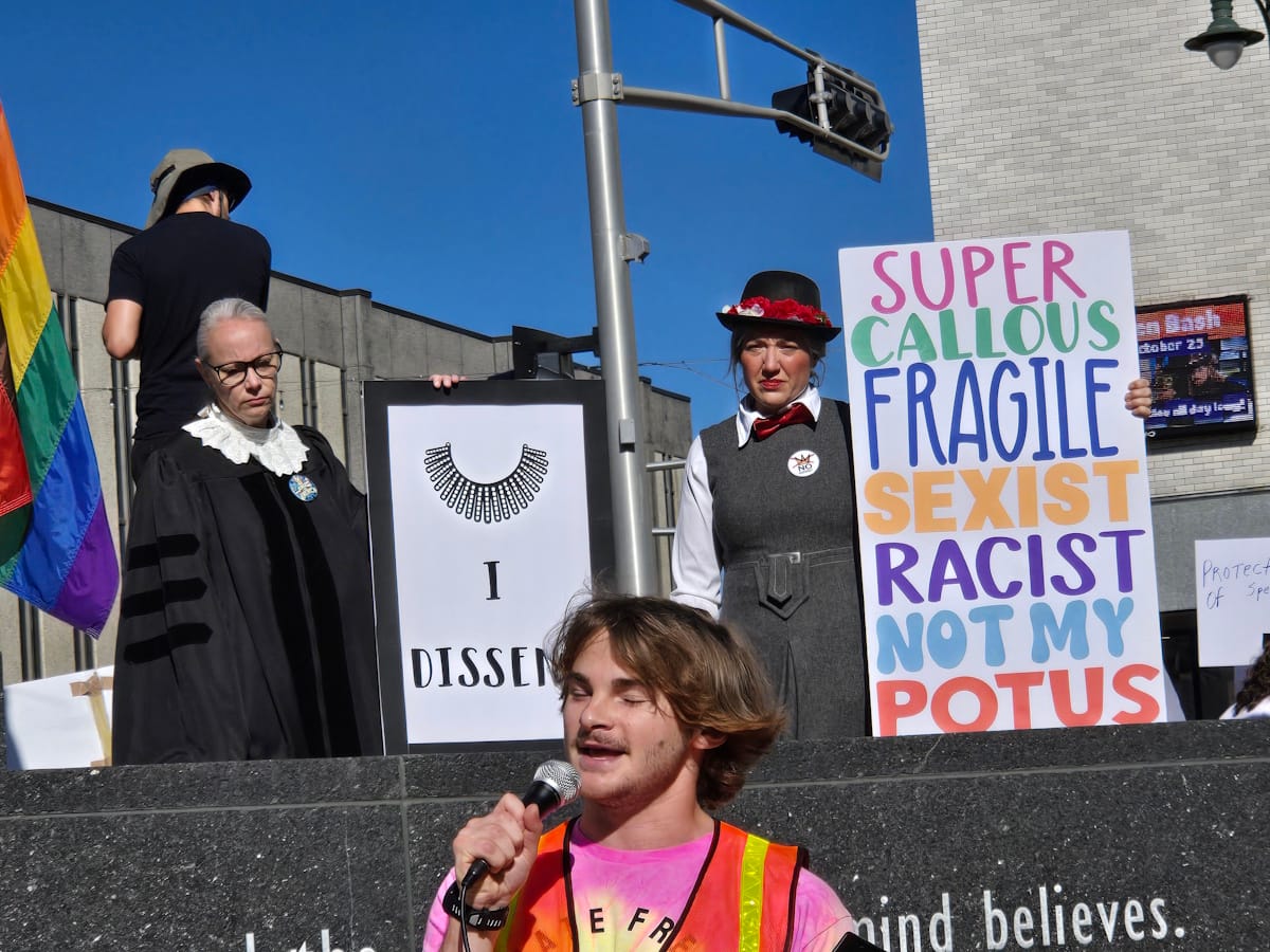 Democracy, freedom from tyranny at top of protesters' list of concerns at No Kings Rally