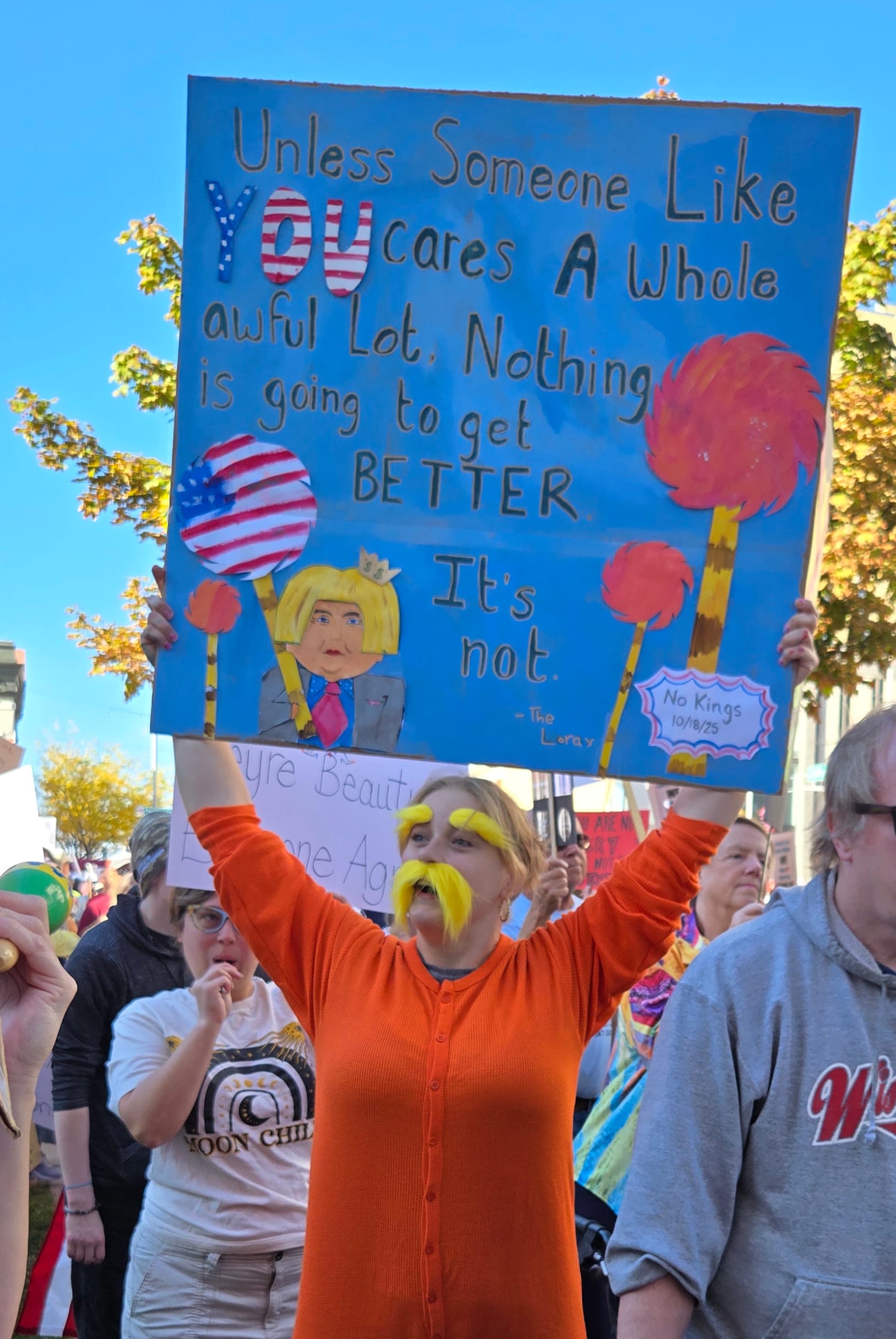 Democracy, freedom from tyranny at top of protesters' list of concerns at No Kings Rally