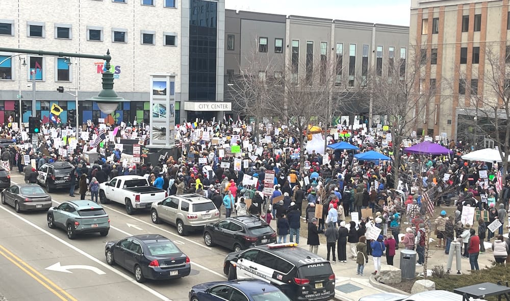 Record crowd attends protest, march at No Kings rally post image